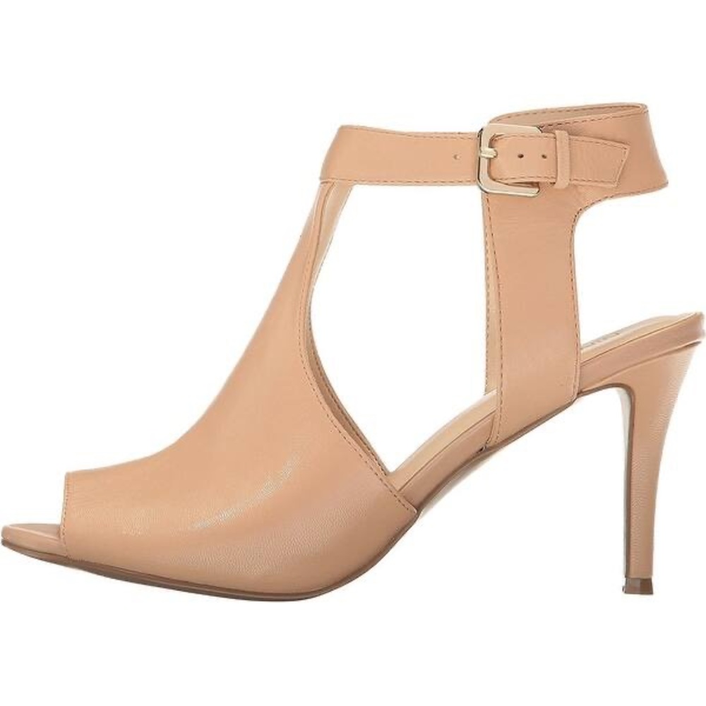 Nine West Leather Peep Toe Ankle Strap Heels - Picture 2 of 9